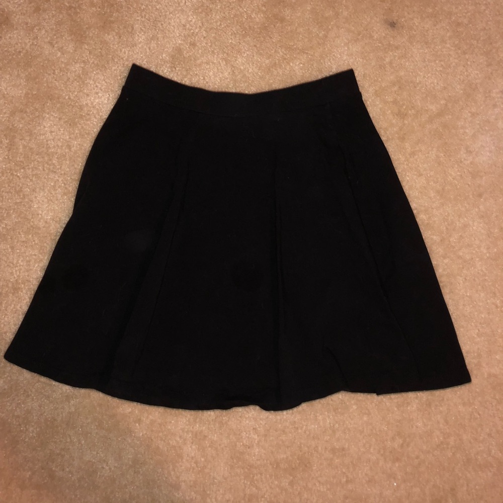 Plain Black Skater Skirt